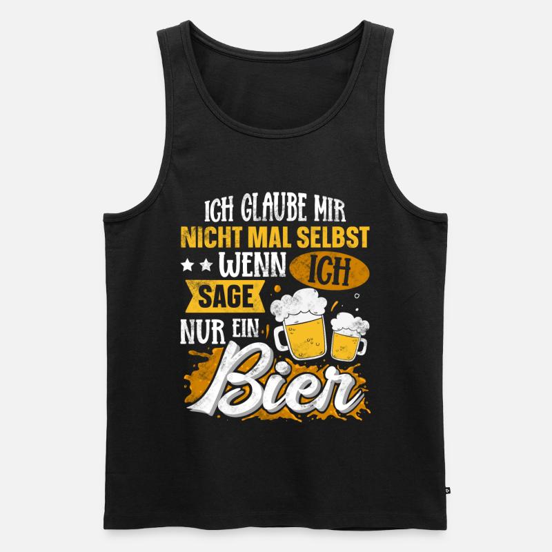 Lustiger Bier Spruch - Männer Premium Bio Tank Top - Schwarz