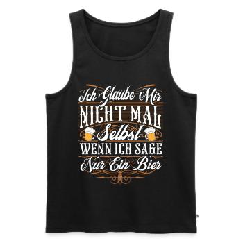 Lustiger Bier Spruch - Männer Premium Bio Tank Top - Schwarz - Vorne - AI Model Male 178 light (178cm)