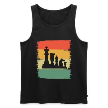 Schach - Männer Premium Bio Tank Top - Schwarz - Vorne - AI Model Male 178 light (178cm)