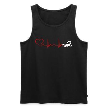 Heartbeat Skorpion T-Shirt - Männer Premium Bio Tank Top - Schwarz - Vorne - Michal (187cm)