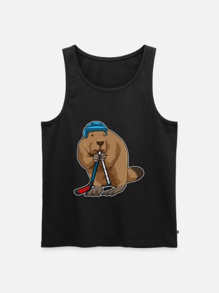 Biber Eishockey Eishockeyschläger - Men's Premium Organic Tank Top - black