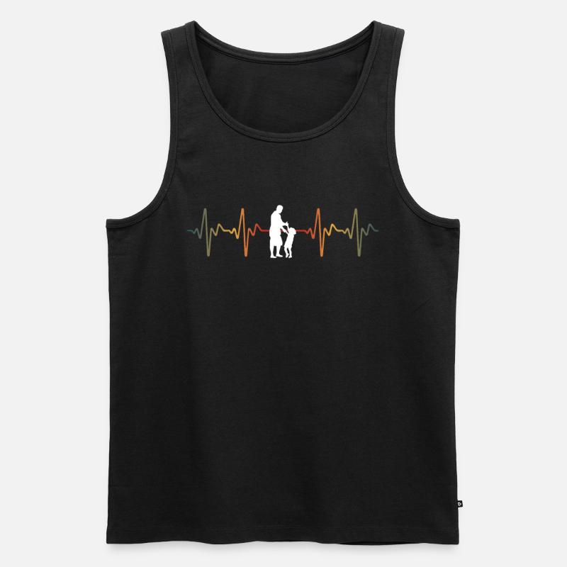 Retro Papa Tee - Männer Premium Bio Tank Top - Schwarz