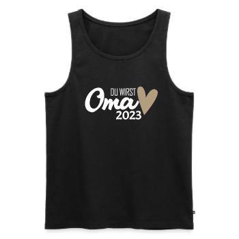 Oma 2023 - Werdende Oma 2023 - Männer Premium Bio Tank Top - Schwarz - Vorne - Michal (187cm)
