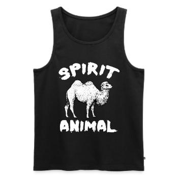 CAMEL - Men's Premium Organic Tank Top - black - Front - AI Model Male 178 light (178cm)