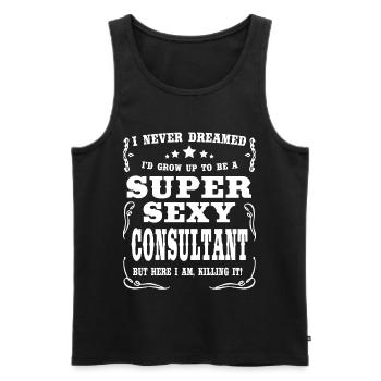 Super Sexy Consultant - Männer Premium Bio Tank Top - Schwarz - Vorne - AI Model Male 178 light (178cm)