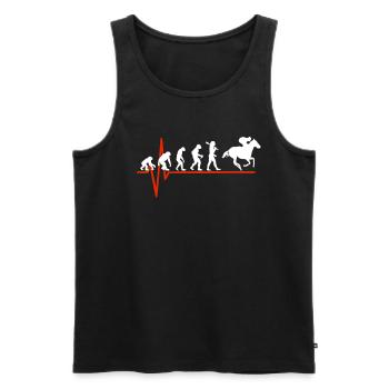 Horse Racing Heartbeat - EVOLUTION OF HORSE RACING - Männer Premium Bio Tank Top - Schwarz - Vorne - AI Model Male 178 light (178cm)