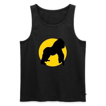 gorilla and moon - Männer Premium Bio Tank Top - Schwarz - Vorne - AI Model Male 178 light (178cm)
