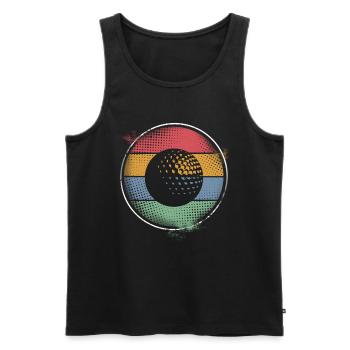 Golfball Golf - Männer Premium Bio Tank Top - Schwarz - Vorne - Michal (187cm)