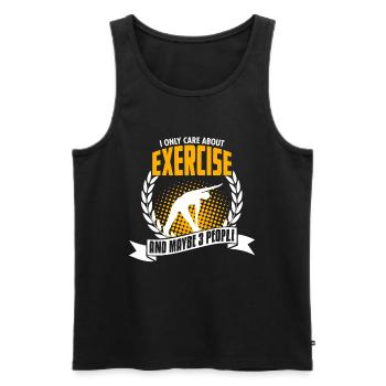 Funny Exercise Shirt Bday Gift - Männer Premium Bio Tank Top - Schwarz - Vorne - AI Model Male 178 light (178cm)