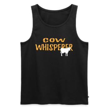 Cow Whisperer Graphic Tshirt - Men's Premium Organic Tank Top - black - Front - AI Model Male 178 light (178cm)