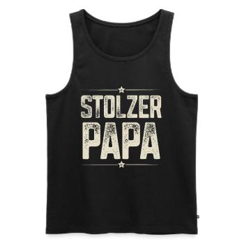 Stolzer Papa - Männer Premium Bio Tank Top - Schwarz - Vorne - AI Model Male 178 light (178cm)