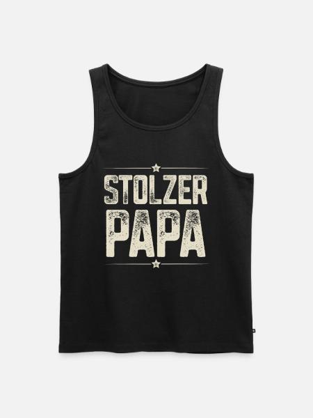 Stolzer Papa - Männer Premium Bio Tank Top - Schwarz