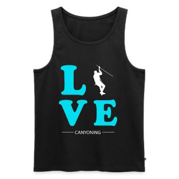 CANYONING LOVE - Men's Premium Organic Tank Top - black - Front - AI Model Male 178 light (178cm)