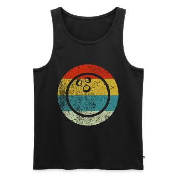 Retro Vintage Bowling - Männer Premium Bio Tank Top - Schwarz - Vorne - Michal (187cm)