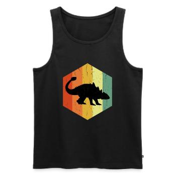 Ankylosaurus Ankylosaurus Hexagone en détresse - Débardeur bio Premium Homme - noir - Devant - AI Model Male 178 light (178cm)