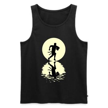 Flag Football Lune - Débardeur bio Premium Homme - noir - Devant - AI Model Male 178 light (178cm)