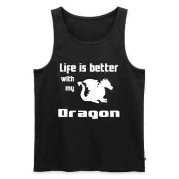 Life Is Better With My Dragon - Männer Premium Bio Tank Top - Schwarz - Vorne - AI Model Male 178 light (178cm)