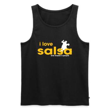 I Love Salsa - Männer Premium Bio Tank Top - Schwarz - Vorne - Michal (187cm)