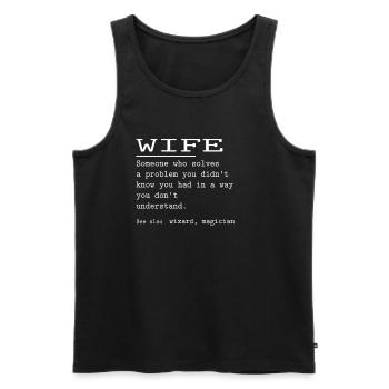 WIFE - Männer Premium Bio Tank Top - Schwarz - Vorne - AI Model Male 178 light (178cm)