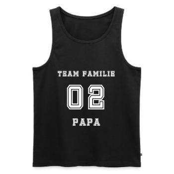 Team Family Papa 02 Numeric Logo - Männer Premium Bio Tank Top - Schwarz - Vorne - AI Model Male 178 light (178cm)
