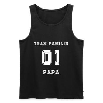 Team Family 01 Papa - Männer Premium Bio Tank Top - Schwarz - Vorne - Michal (187cm)