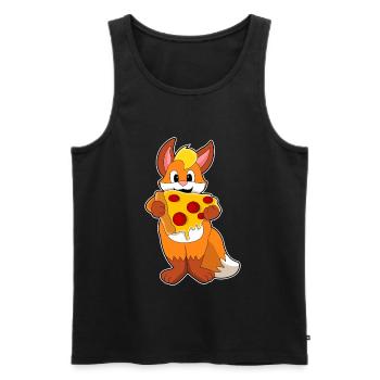 Fuchs Pizza - Männer Premium Bio Tank Top - Schwarz - Vorne - AI Model Male 178 light (178cm)