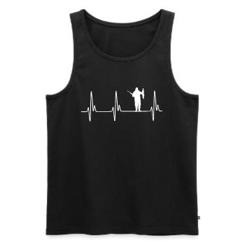 My Heart Beats For Hunters - Men's Premium Organic Tank Top - black - Front - AI Model Male 178 light (178cm)