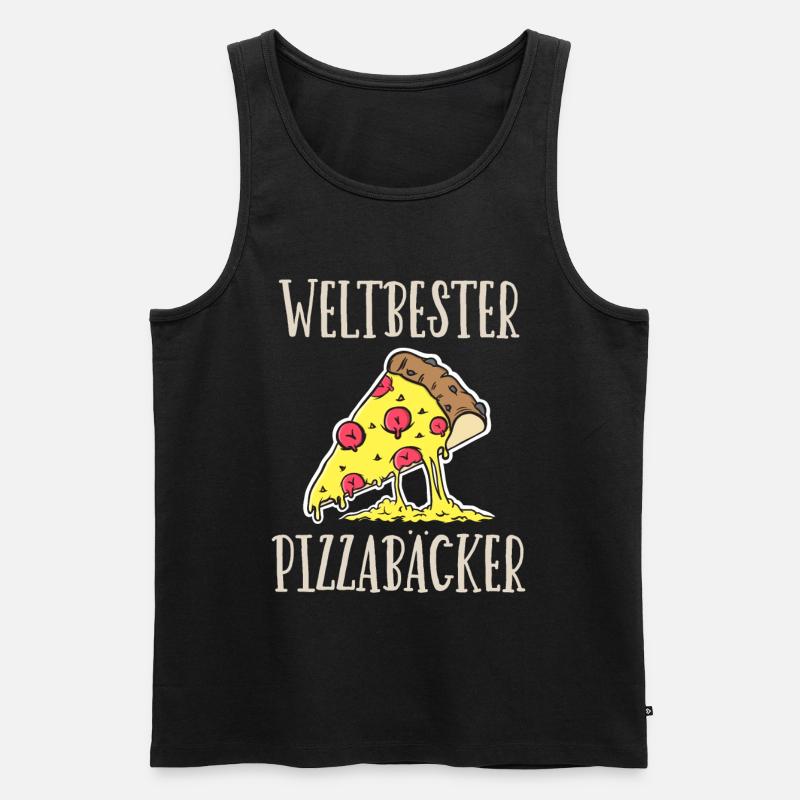 Weltbester Pizzabäcker - Männer Premium Bio Tank Top - Schwarz