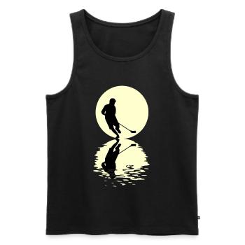 Boule de sol Lune - Débardeur bio Premium Homme - noir - Devant - Michal (187cm)