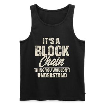 Krypto Blockchain - Männer Premium Bio Tank Top - Schwarz - Vorne - AI Model Male 178 light (178cm)