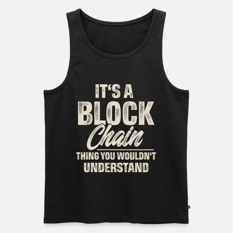 Krypto Blockchain - Männer Premium Bio Tank Top - Schwarz