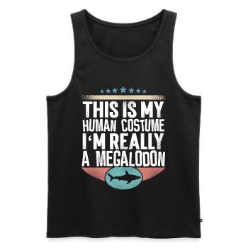 Megalodon Riesen Hai - Männer Premium Bio Tank Top - Schwarz - Vorne - AI Model Male 178 light (178cm)