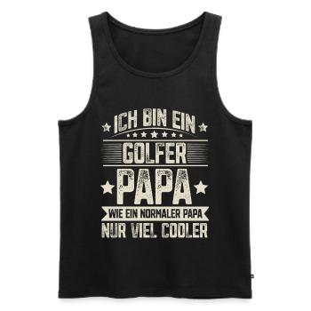 Golfer Vater Vatertag - Männer Premium Bio Tank Top - Schwarz - Vorne - Michal (187cm)