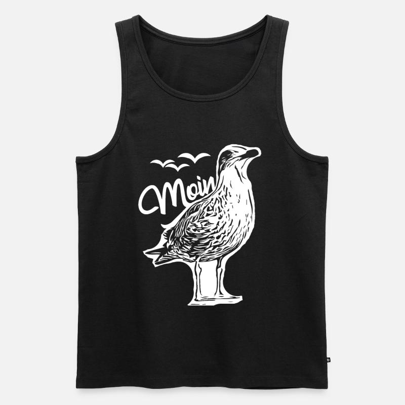 Moin - Möwe - Männer Premium Bio Tank Top - Schwarz