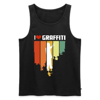 I Love Graffiti Retro Edition - Männer Premium Bio Tank Top - Schwarz - Vorne - Michal (187cm)