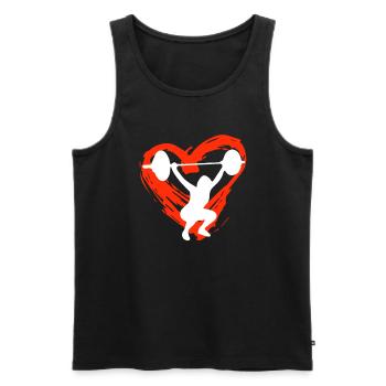 A Heart For Weight Lifting - Men's Premium Organic Tank Top - black - Front - AI Model Male 178 light (178cm)
