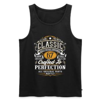 67. Geburtstag - Männer Premium Bio Tank Top - Schwarz - Vorne - AI Model Male 178 light (178cm)