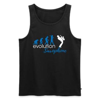 Saxophone Evolution - Männer Premium Bio Tank Top - Schwarz - Vorne - AI Model Male 178 light (178cm)