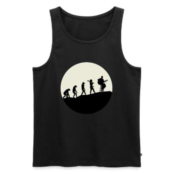 Guitarists Evolution Moon - Männer Premium Bio Tank Top - Schwarz - Vorne - AI Model Male 178 light (178cm)