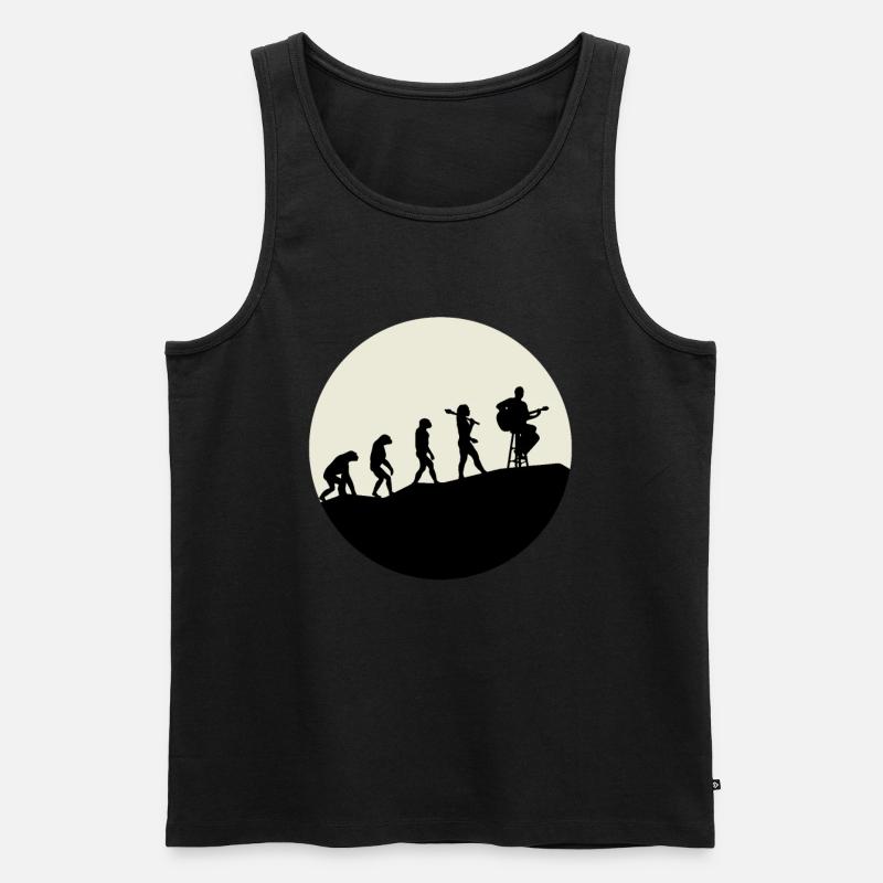 Guitarists Evolution Moon - Männer Premium Bio Tank Top - Schwarz