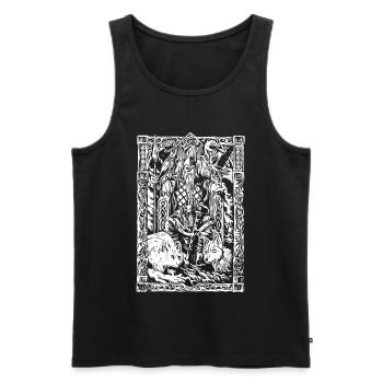 Viking table with wolves and ravens - Men's Premium Organic Tank Top - black - Front - Michal (187cm)