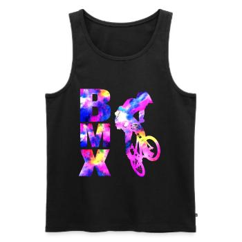 bmx bike rider freestyle design - Débardeur bio Premium Homme - noir - Devant - Michal (187cm)