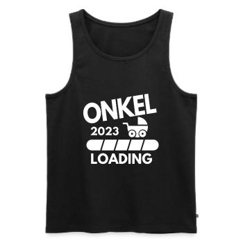 Onkel 2023 - Onkel werden - Männer Premium Bio Tank Top - Schwarz - Vorne - Michal (187cm)