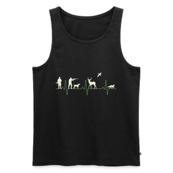 Jäger Herzschlag für die Jagd - Männer Premium Bio Tank Top - Schwarz - Vorne - AI Model Male 178 light (178cm)