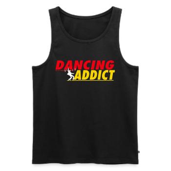 Dancing Addict - Männer Premium Bio Tank Top - Schwarz - Vorne - AI Model Male 178 light (178cm)