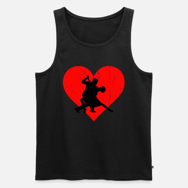 Salsa Heart - Männer Premium Bio Tank Top - Schwarz