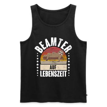 Beamter - Männer Premium Bio Tank Top - Schwarz - Vorne - AI Model Male 178 light (178cm)