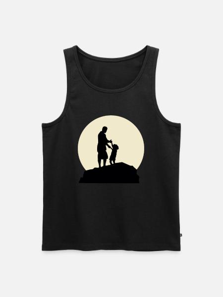 Cool Papa And Moon Design - Men's Premium Organic Tank Top - black