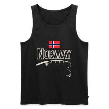 Norwegen Angeln Angler Angeltour - Männer Premium Bio Tank Top - Schwarz - Vorne - AI Model Male 178 light (178cm)