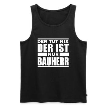 Bauherr - Männer Premium Bio Tank Top - Schwarz - Vorne - Michal (187cm)